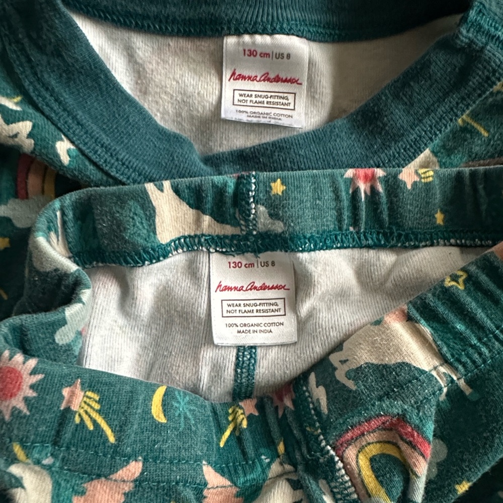 Hanna Andersson Long John Pajama Set Magical Unicorn Kids Girls 8 - Picture 7 of 7